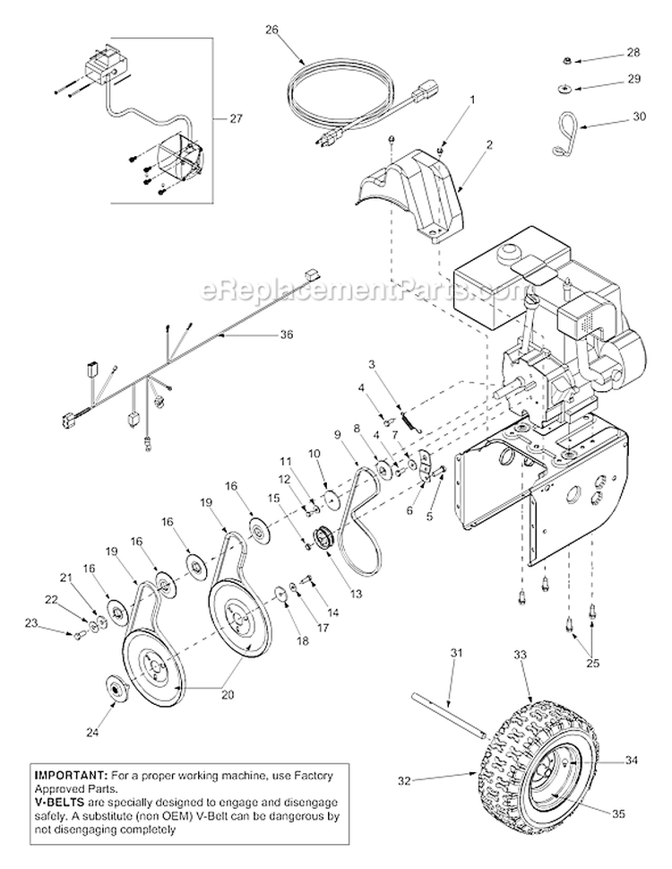 Page A Diagram and Parts List for 31AE663H401 2003 Yard Man Snow Blower